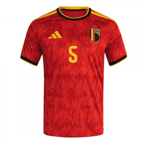 Belgien Maxim De Cuyper #5 Replika Hemmatröja VM 2026 Kortärmad